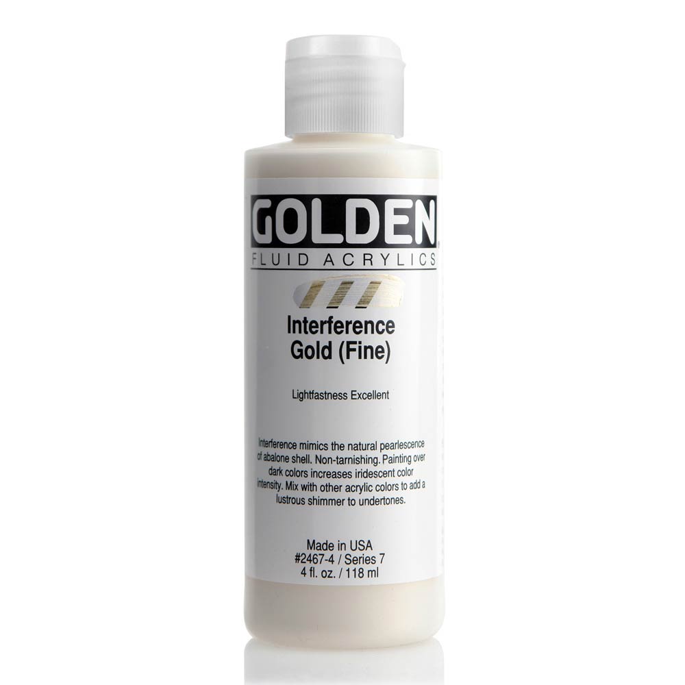 Golden Fluid Acrylic 4 oz Interf Gold Fine