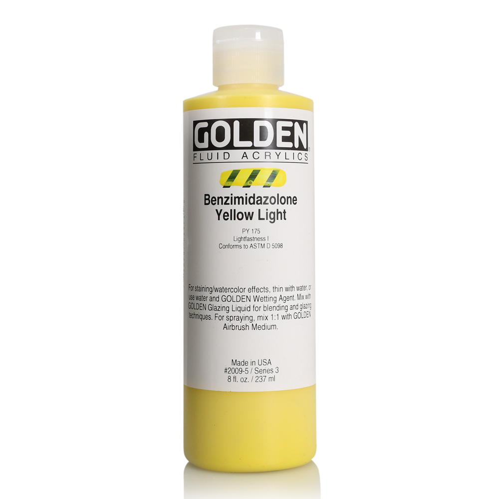 Golden Fluid Acrylic 8 oz Benzimid Yellow Lt