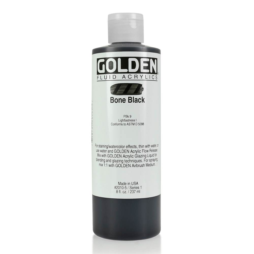 Golden Fluid Acrylic 8 oz Bone Black