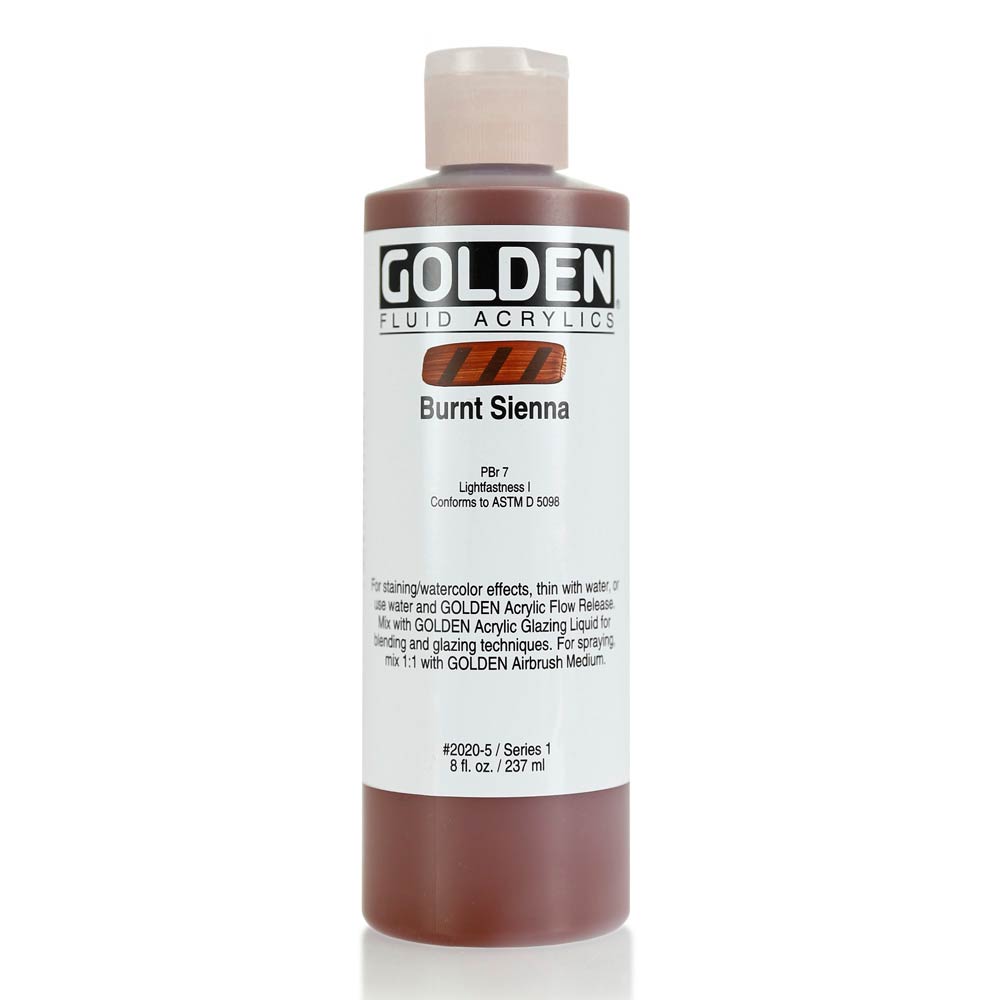 Golden Fluid Acrylic 8 oz Burnt Sienna