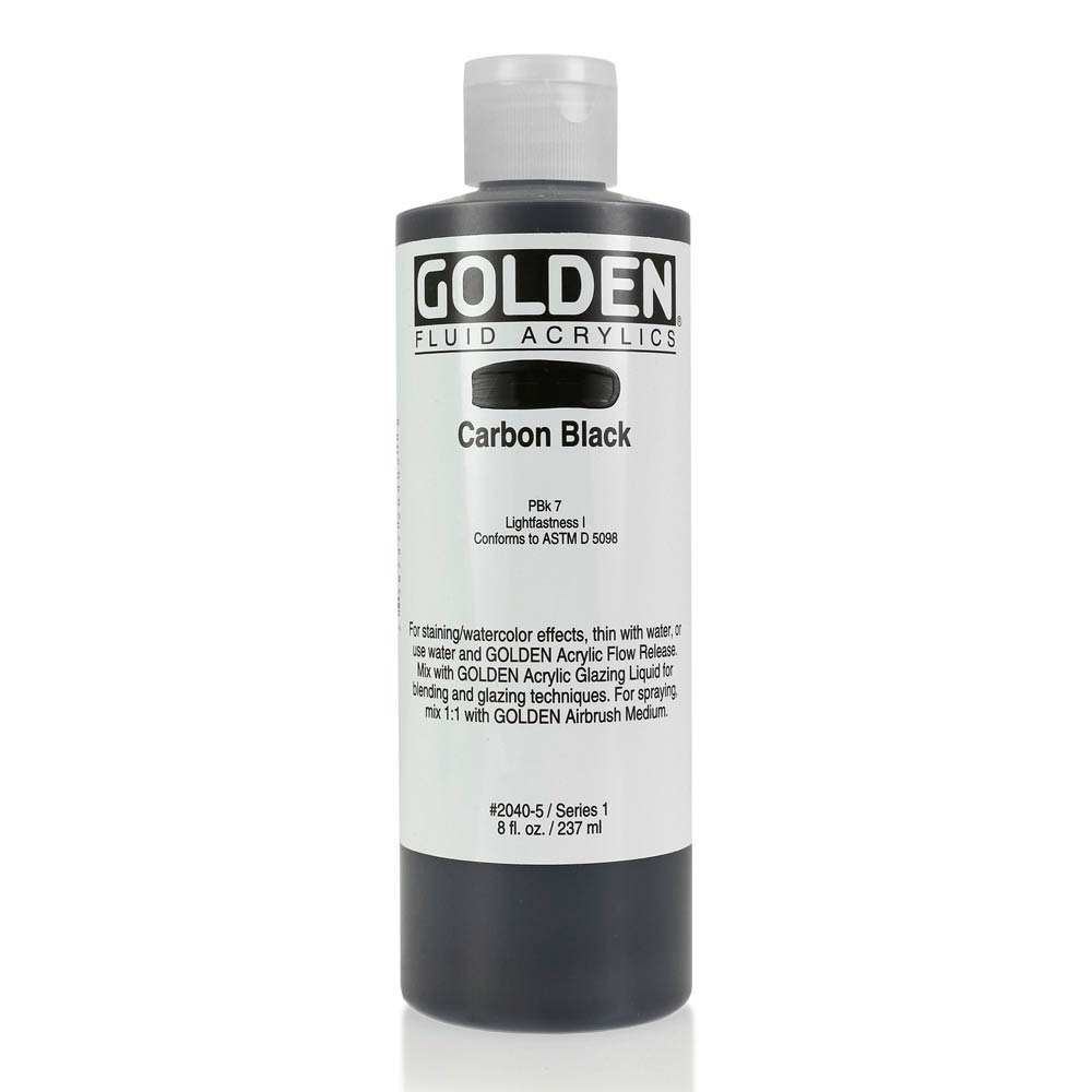 Golden Fluid Acrylic 8 oz Carbon Black