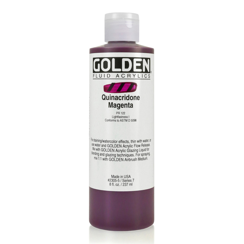 Golden Fluid Acrylic 8 oz Quin Magenta