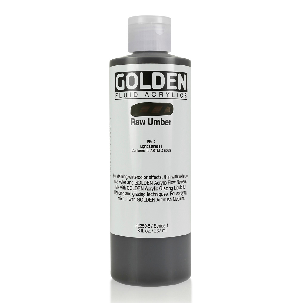 Golden Fluid Acrylic 8 oz Raw Umber
