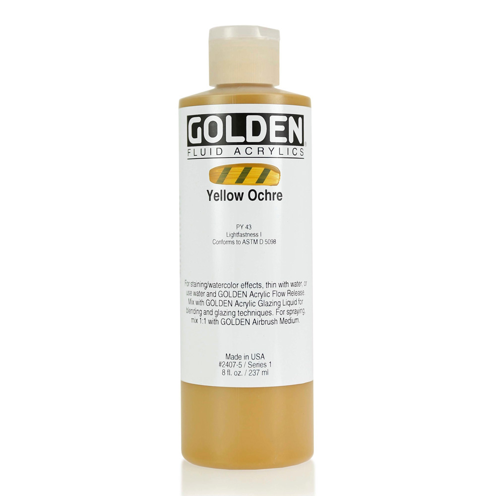 Golden Fluid Acrylic 8 oz Yellow Ochre