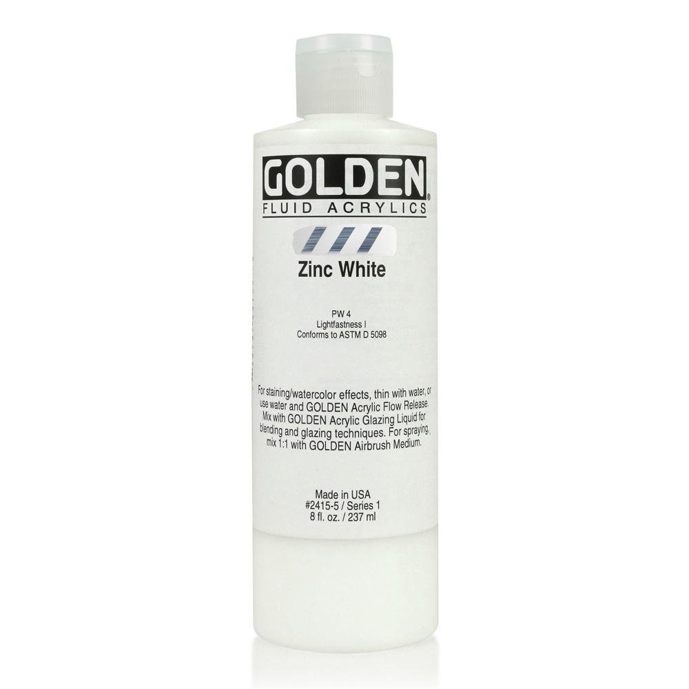 Golden Fluid Acrylic 8 oz Zinc White