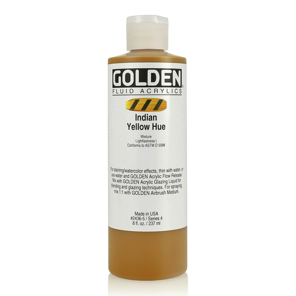 Golden Fluid Acrylic 8 oz Indian Yellow Hue