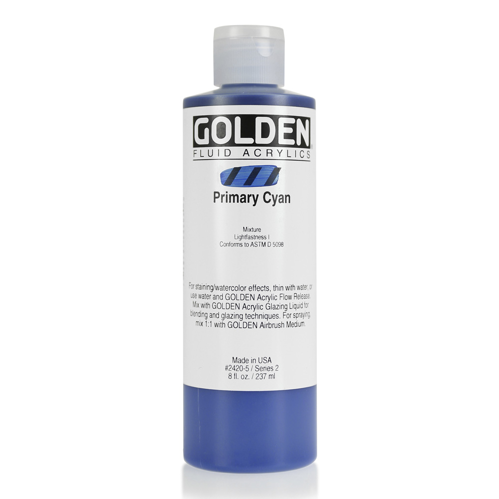 Golden Fluid Acrylic 8 oz Primary Cyan