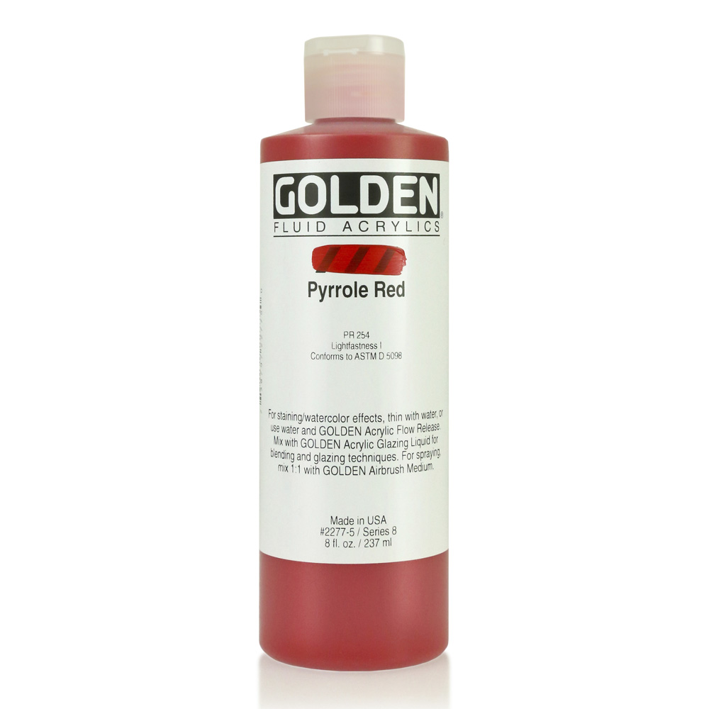 Golden Fluid Acrylic 8 oz Pyrrole Red