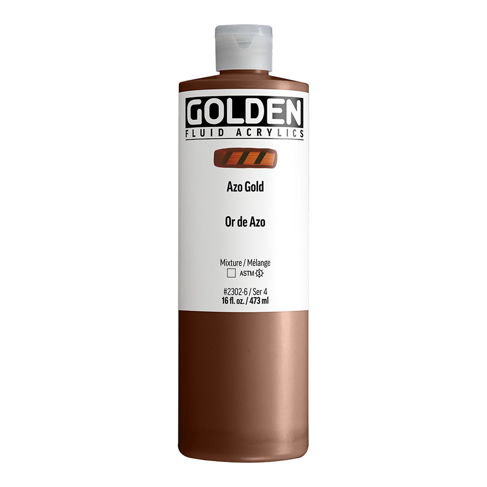 Golden Fluid Acrylic 16 oz Azo Gold