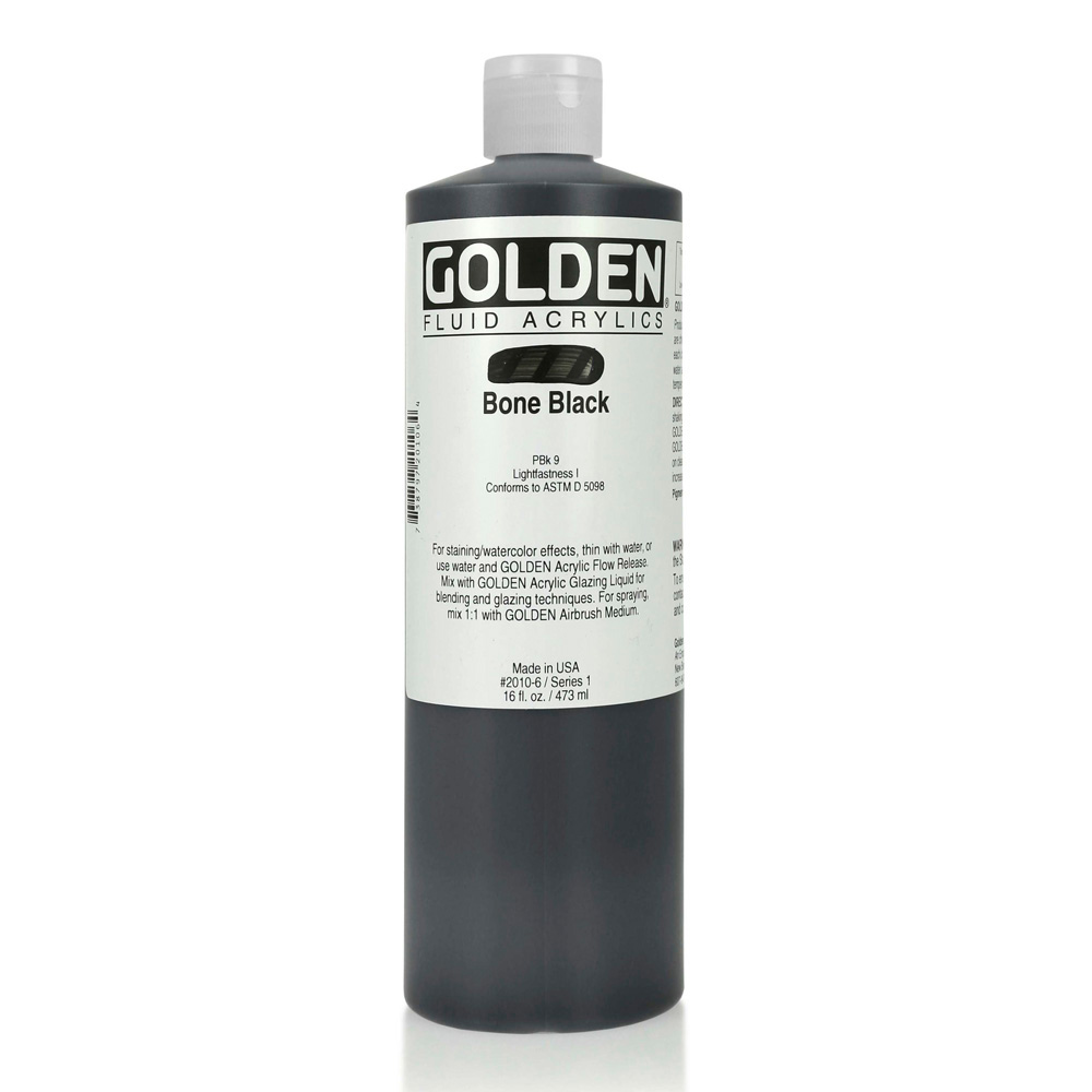 Golden Fluid Acrylic 16 oz Bone Black