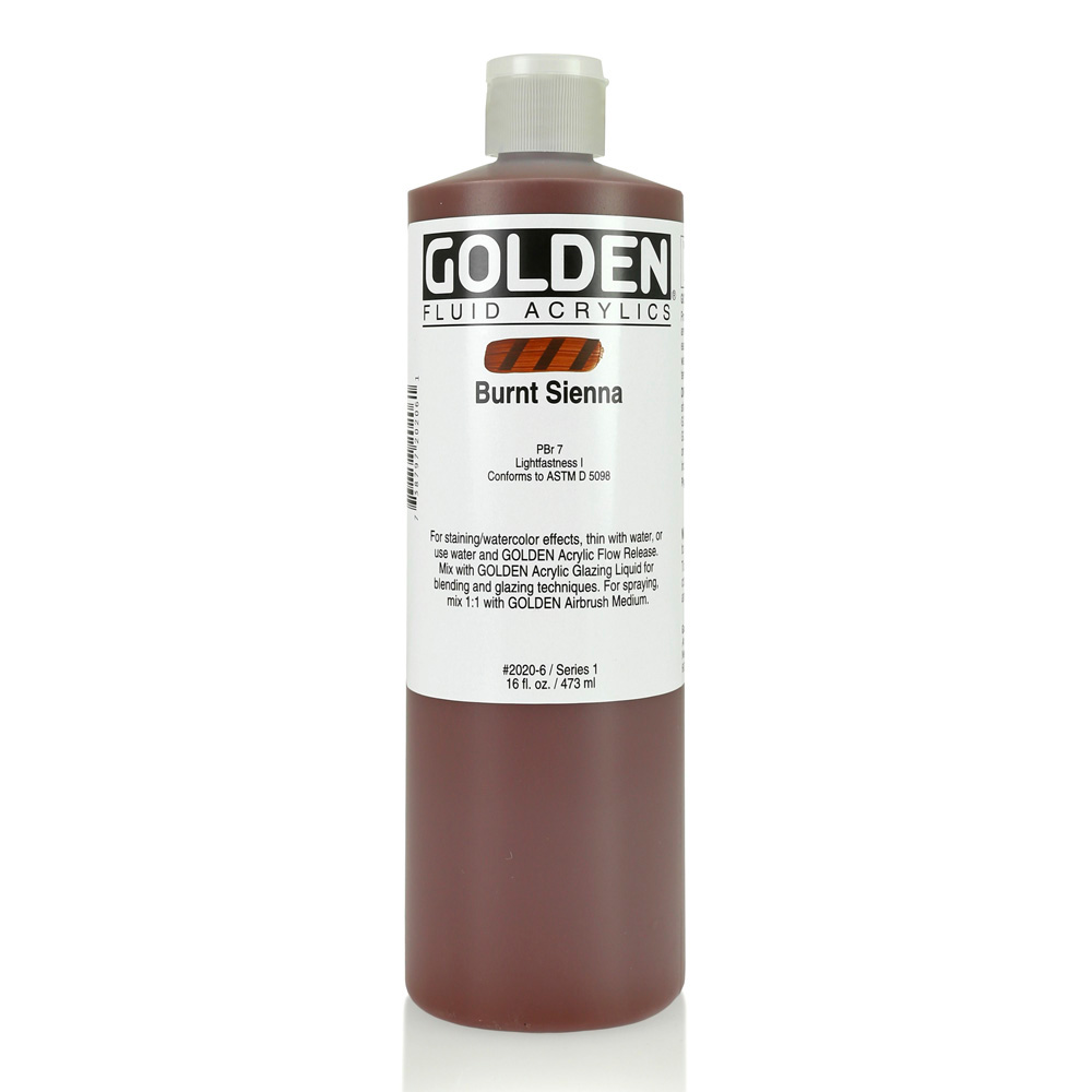 Golden Fluid Acrylic 16 oz Burnt Sienna