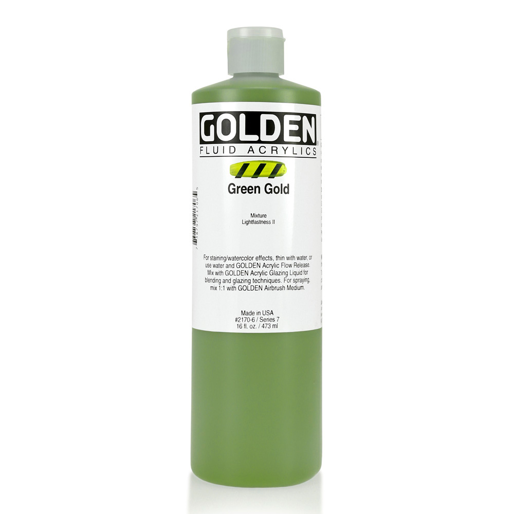 Golden Fluid Acrylic 16 oz Green Gold