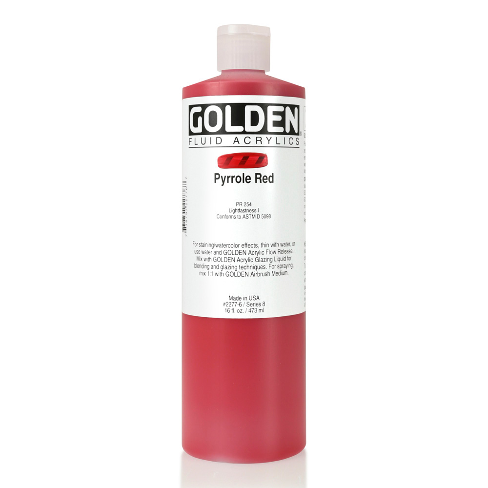 Golden Fluid Acrylic 16 oz Pyrrole Red