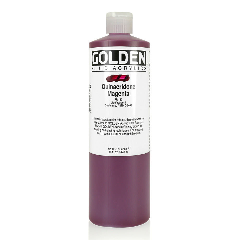 Golden Fluid Acrylic 16 oz Quin Magenta
