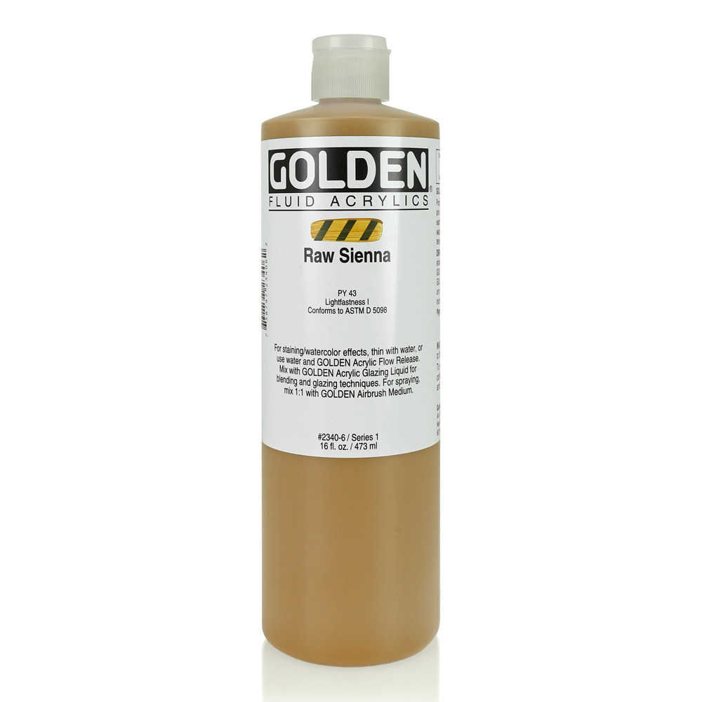 Golden Fluid Acrylic 16 oz Raw Sienna