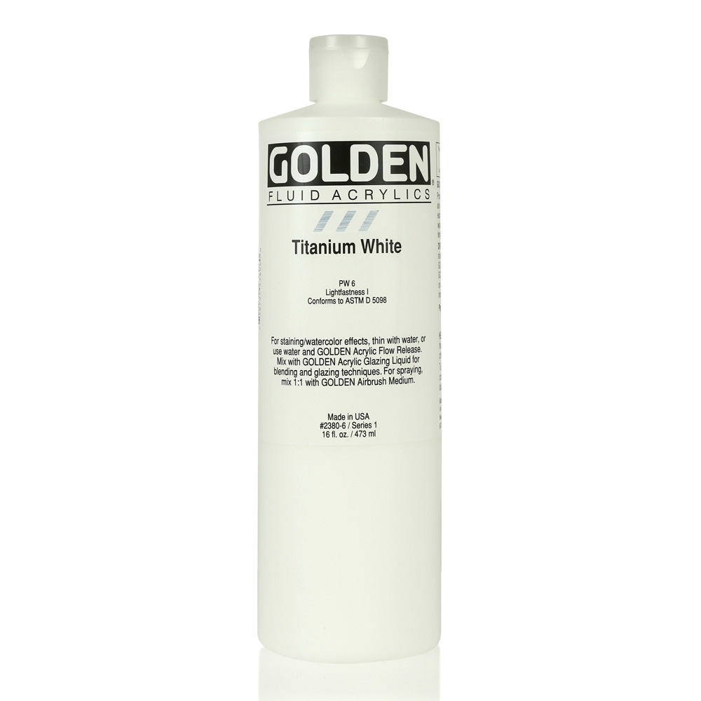 Golden Fluid Acrylic 16 oz Titanium White