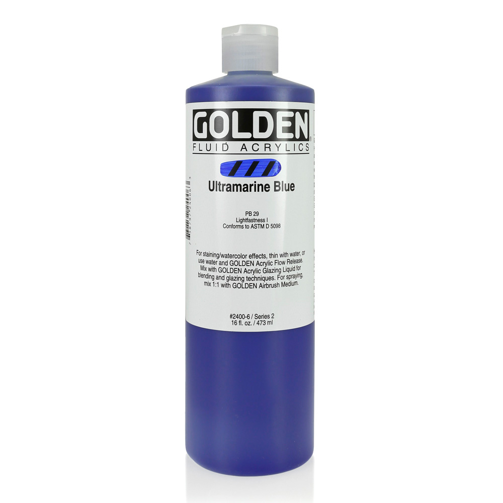 Golden Fluid Acrylic 16 oz Ultra Blue