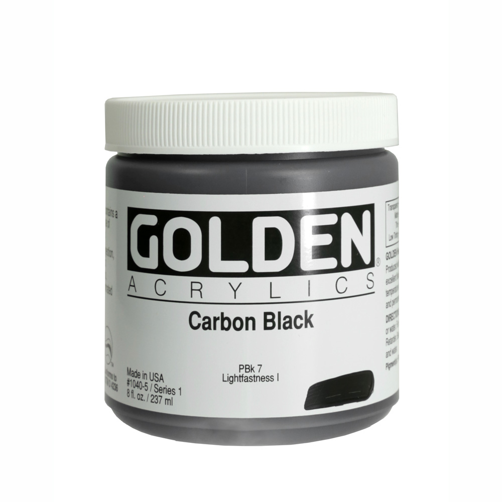 Golden Acrylic 8 oz Carbon Black