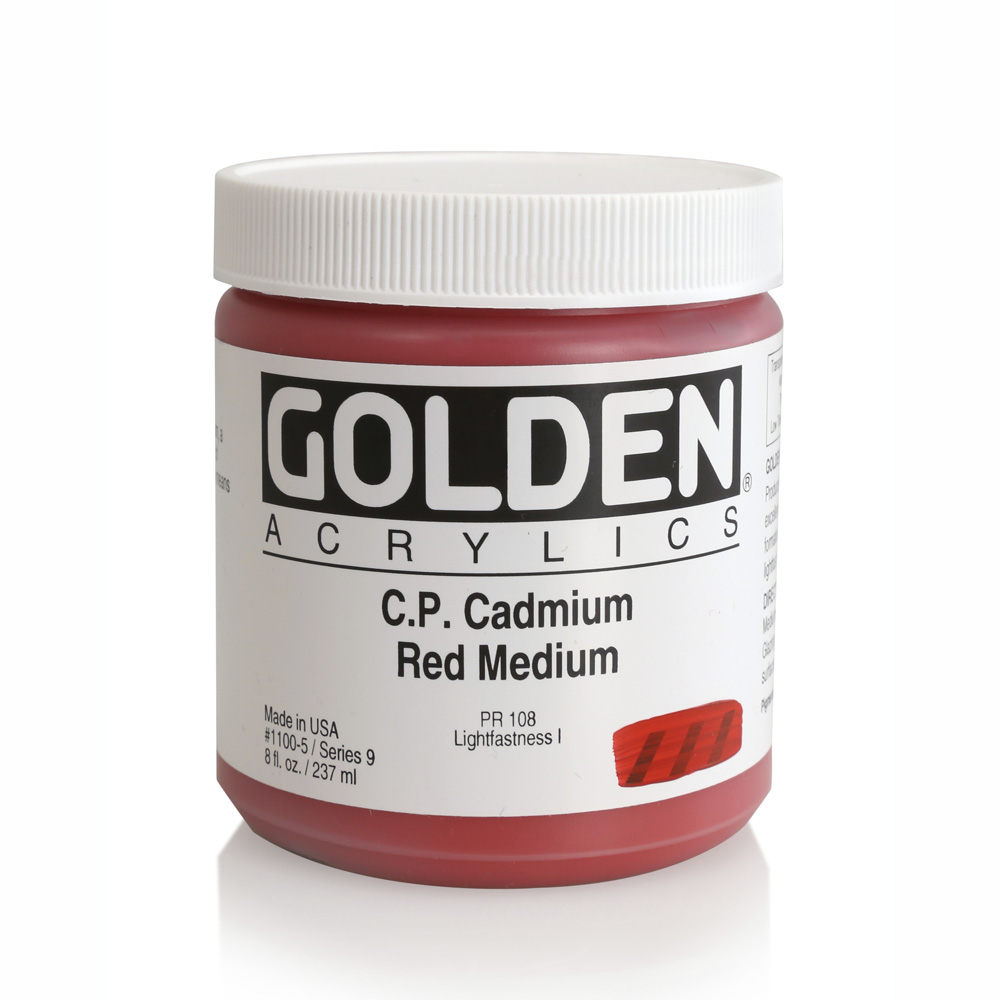 Golden Acrylic 8 oz Cadmium Red Medium