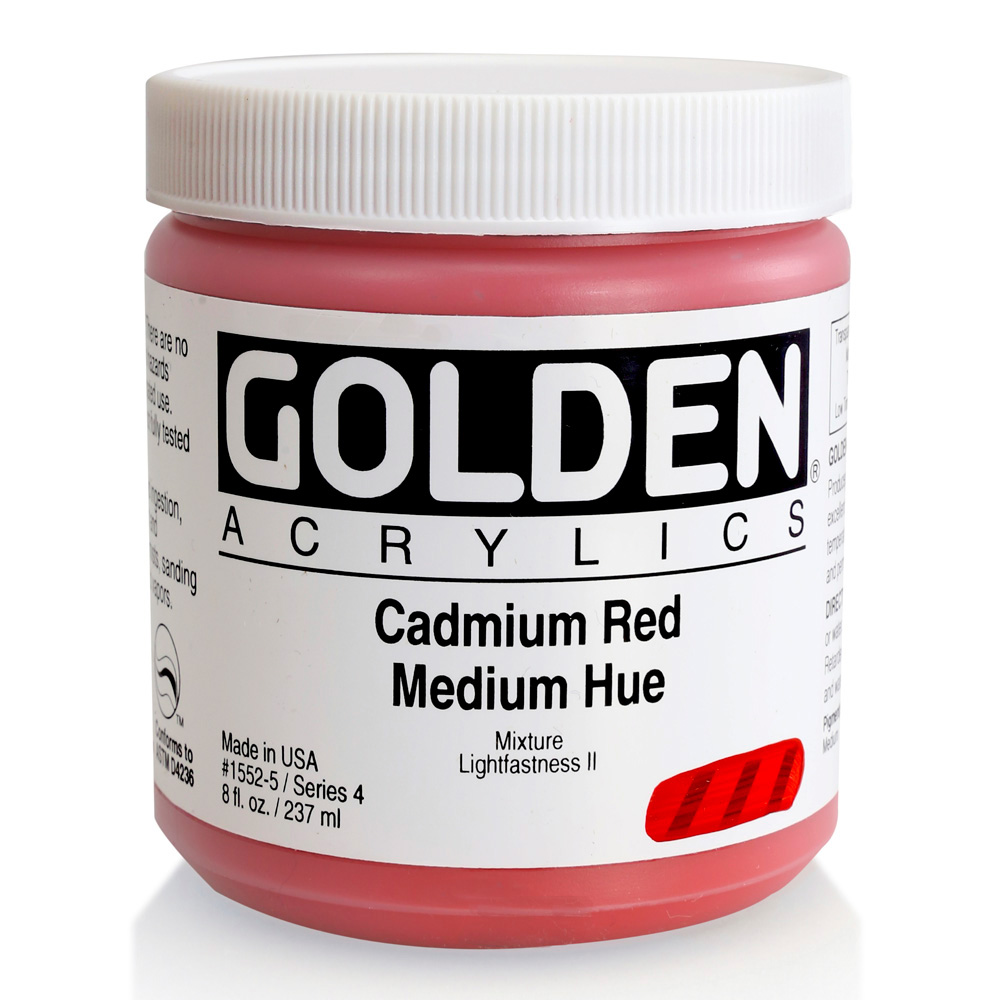 Golden Acrylic 8 oz Cadmium Red Med Hue