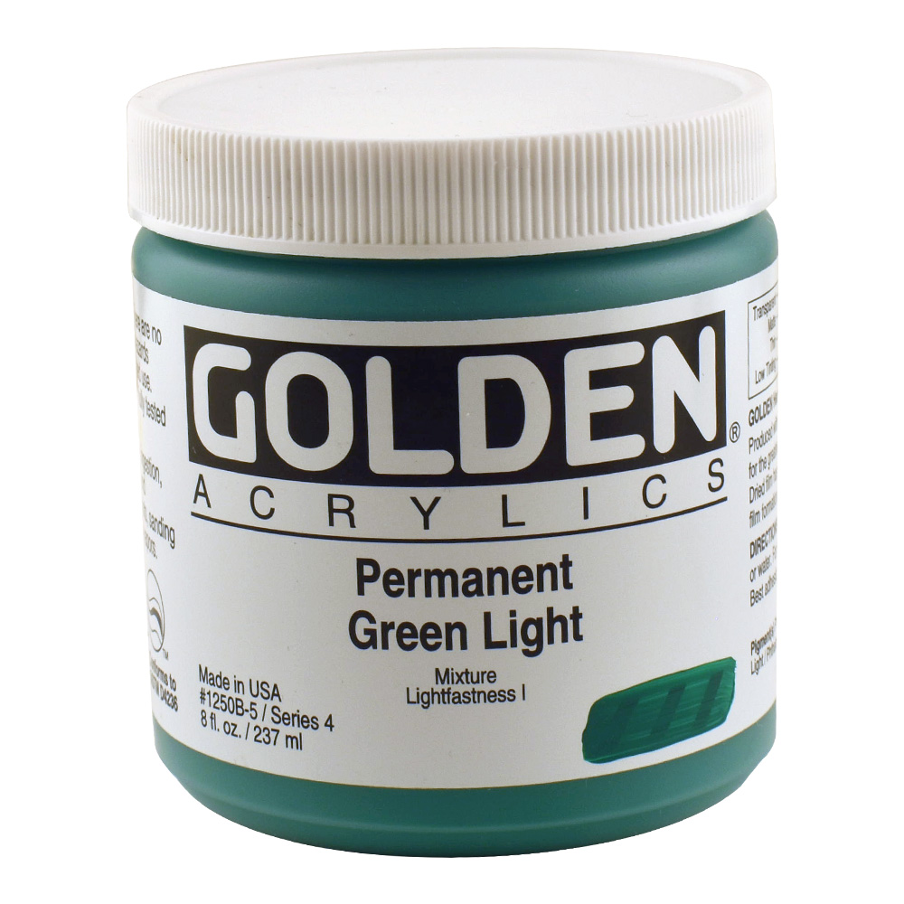 Golden Acrylic 8 oz Permanent Green Light