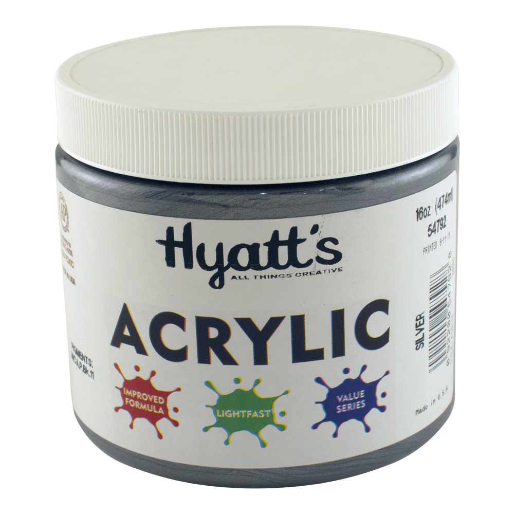 Hyatt's Acrylic 16 oz Silver