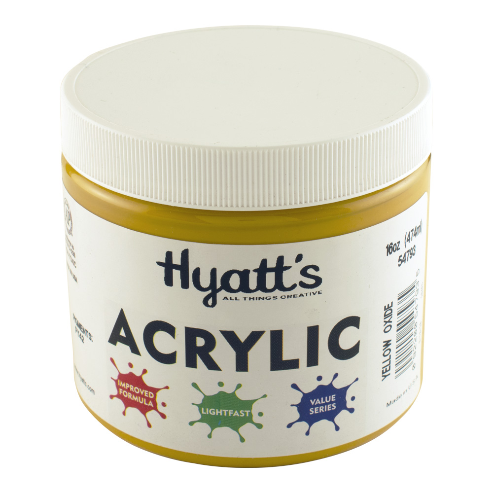 Hyatt's Acrylic 16 oz Yellow Oxide