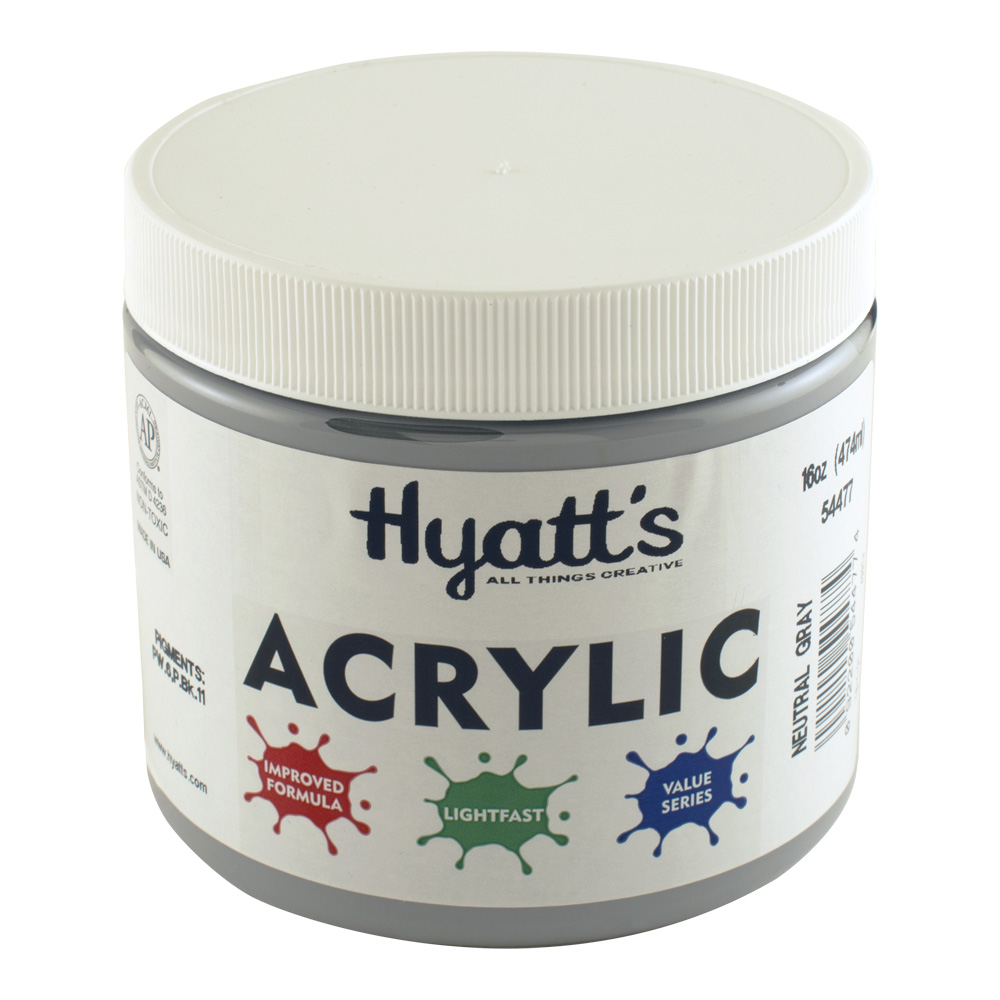 Hyatt's Acrylic 16 oz Neutral Gray