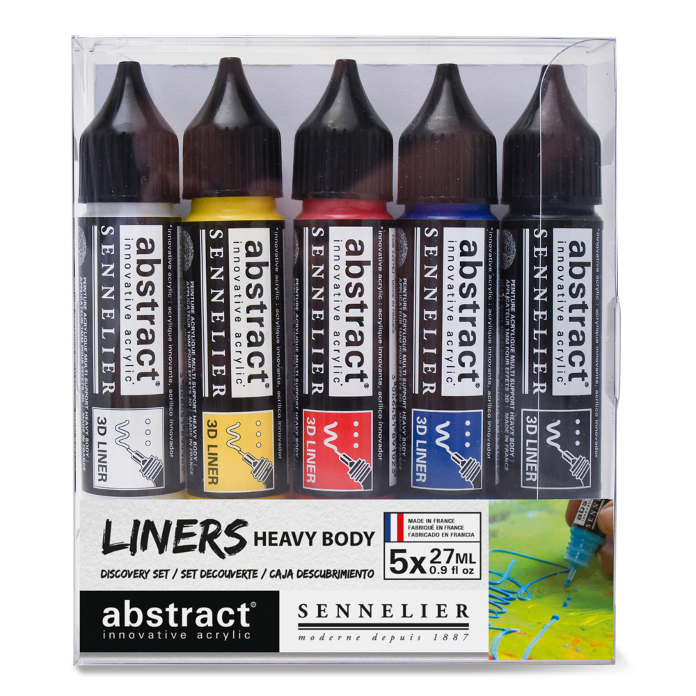 Abstract Acrylic Set of 5 3D Liners Primary
