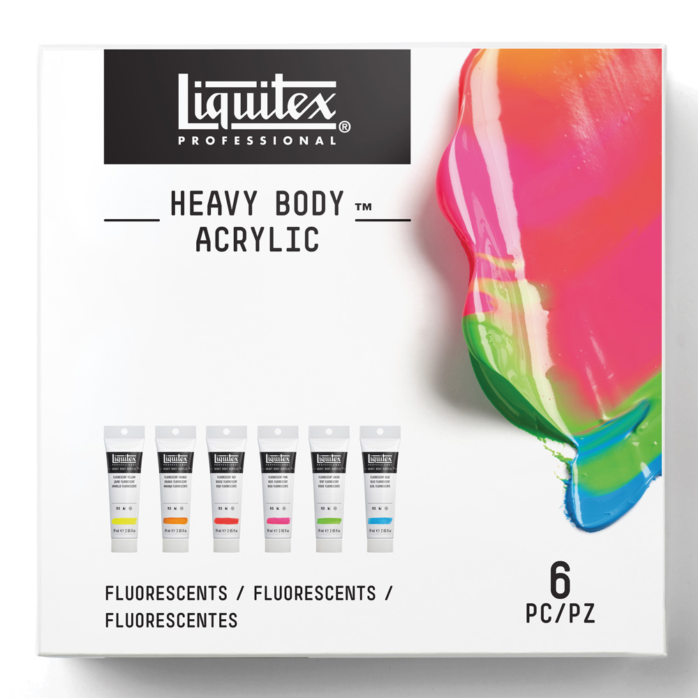 Liquitex Heavy Acrylic Fluorescent 6 Tube Set