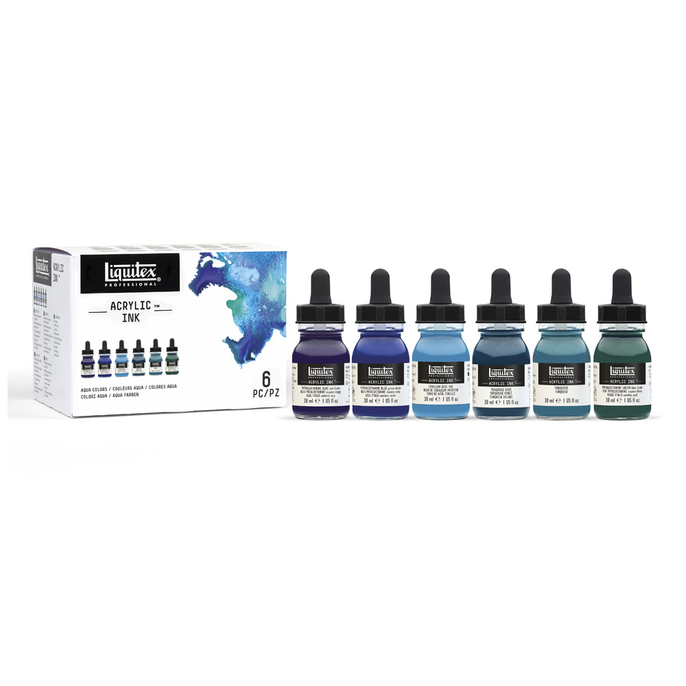 Liquitex Acrylic Ink Aqua Colors Set of 6