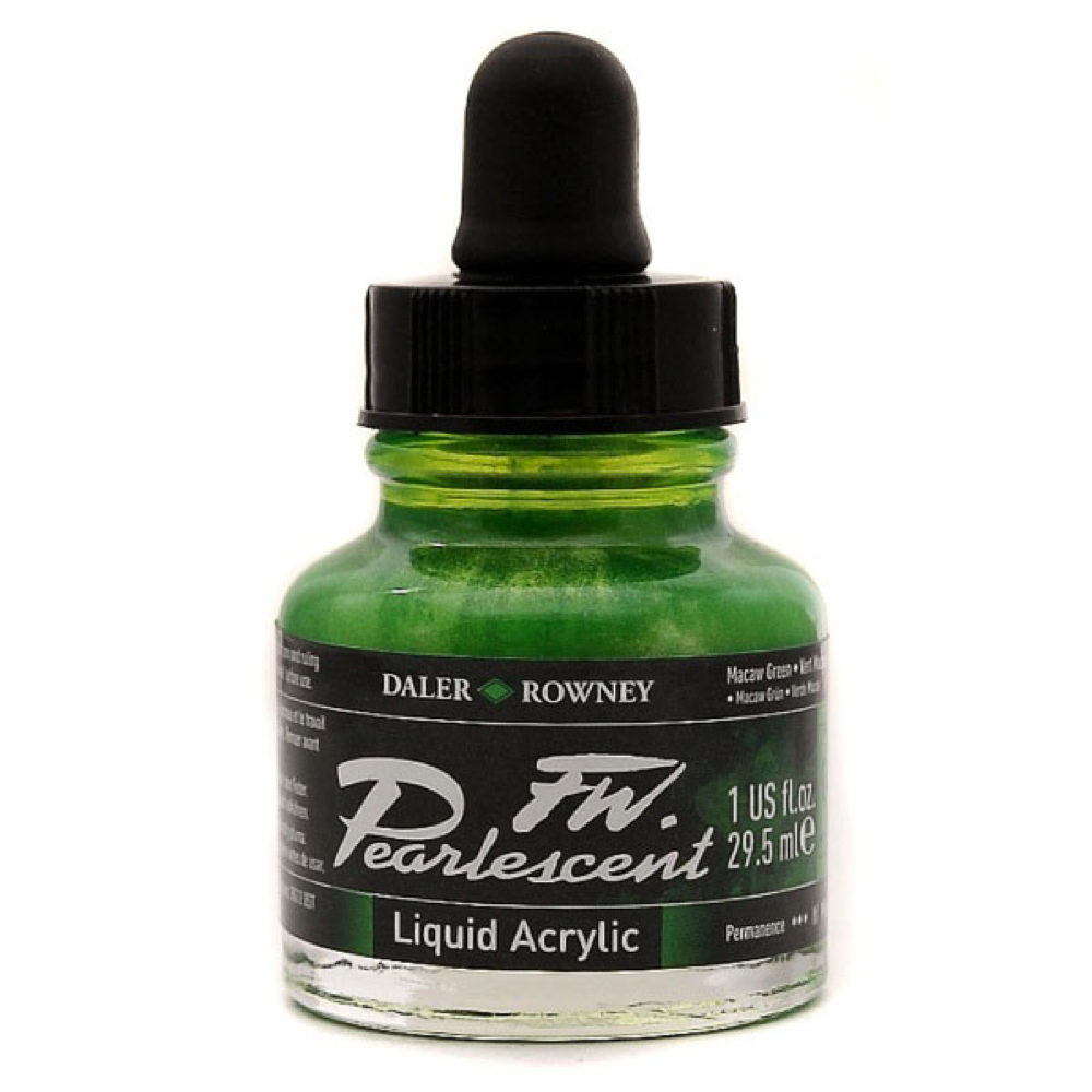 Fw Pearlescent Ac Ink 1 oz Macaw Green