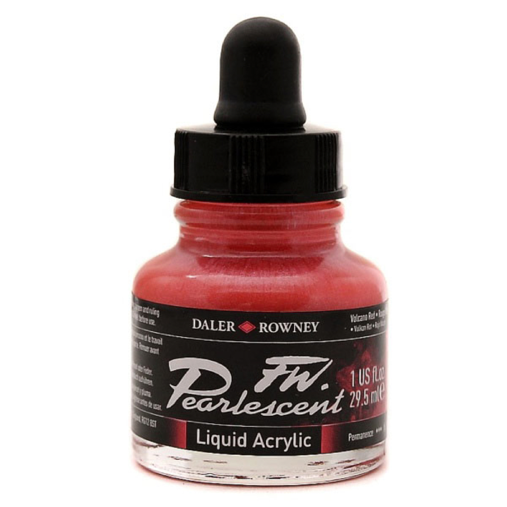 Fw Pearlescent Ac Ink 1 oz Volcano Red