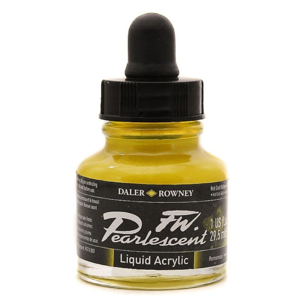 Fw Pearlescent Ac Ink 1 oz Hot Cool Yellow