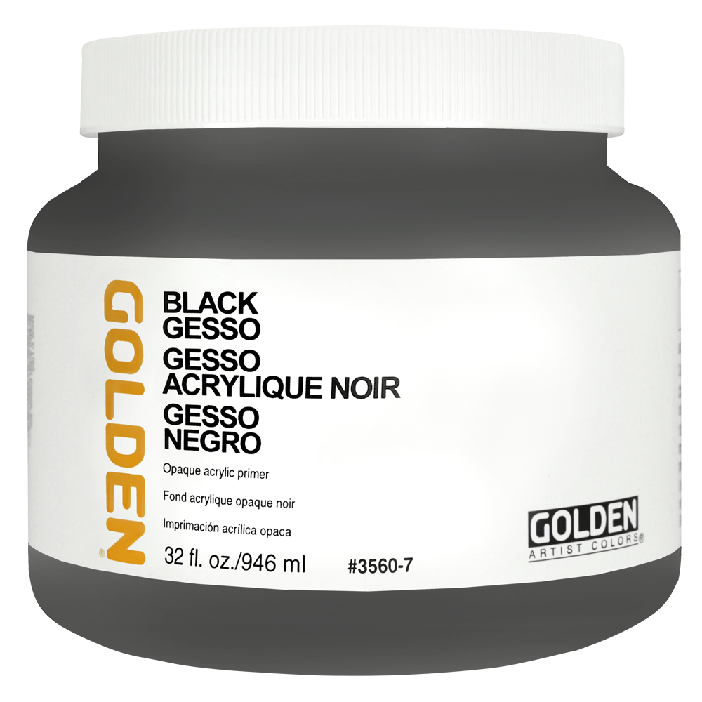 Golden Acrylic Black Gesso 32 oz