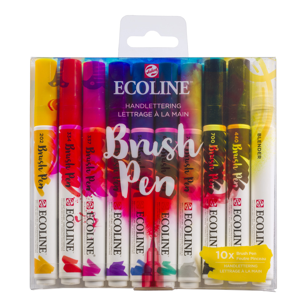 Ecoline Brush Pen Set of 10 - Hand Lettering