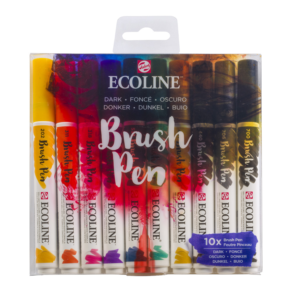 Ecoline Brush Pen Set of 10 - Dark