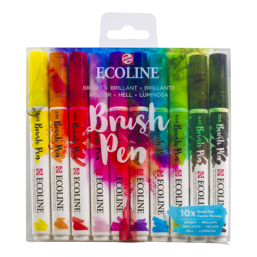 Ecoline Brush Pen Set of 10 - Bright