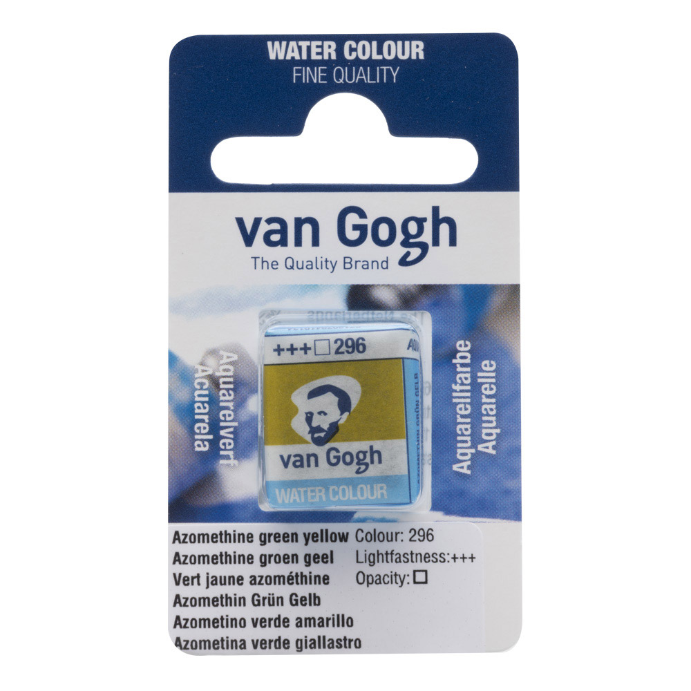 Van Gogh Watercolor Half Pan Azo Green Yellow