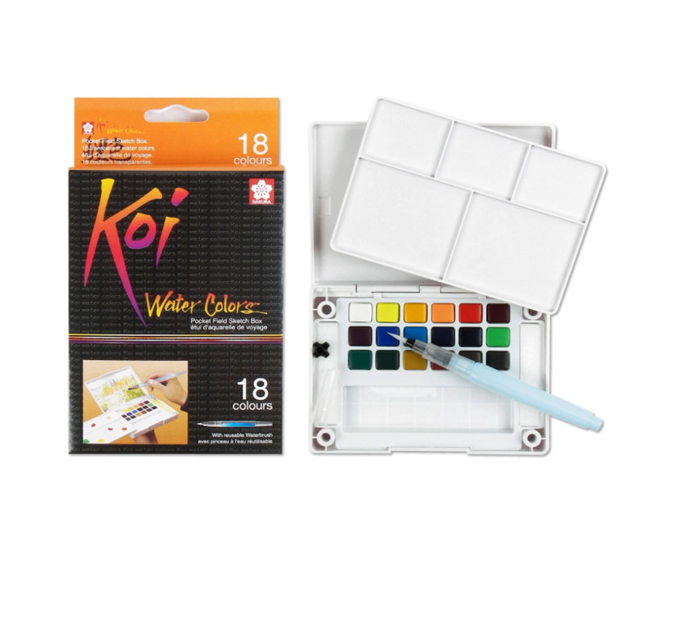Koi Watercolor Field Sketch Bx 18 Pc Set
