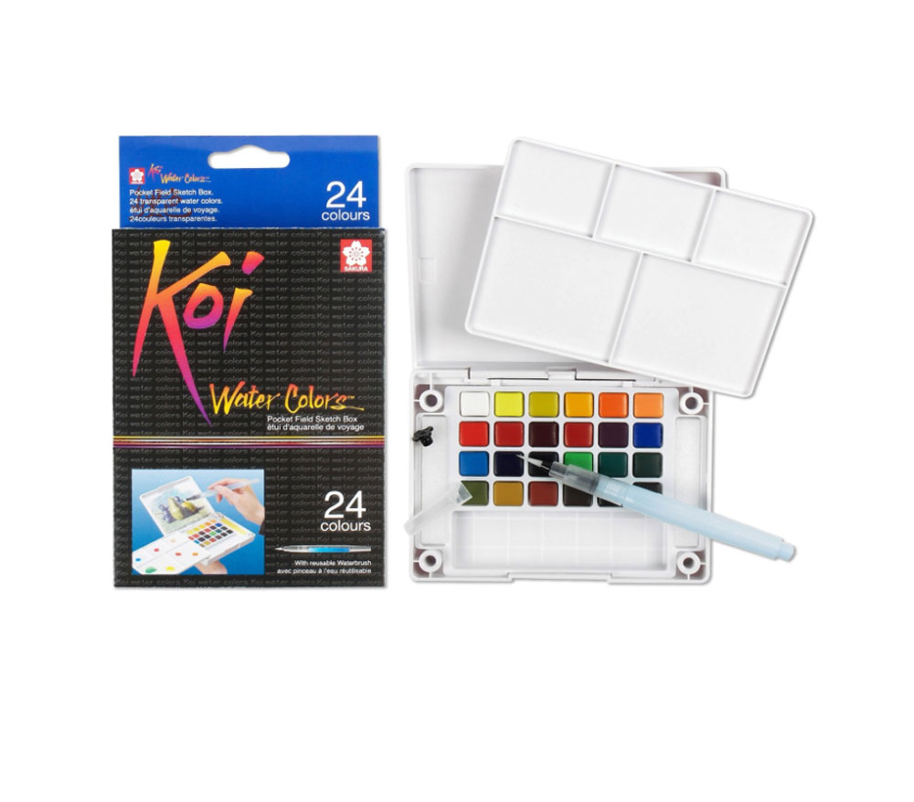 Koi Watercolor Field Sketch Bx 24 Pc Set