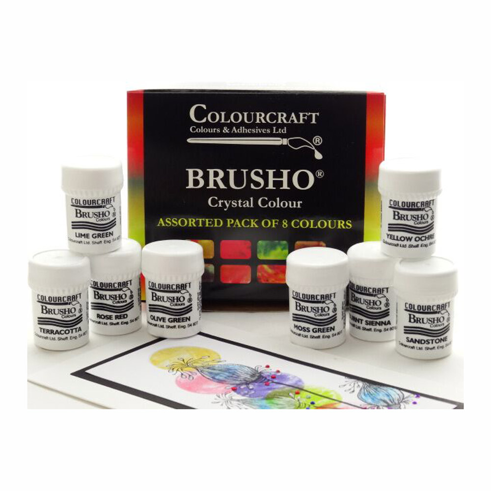 Brusho Crystal Colours Set Of 8