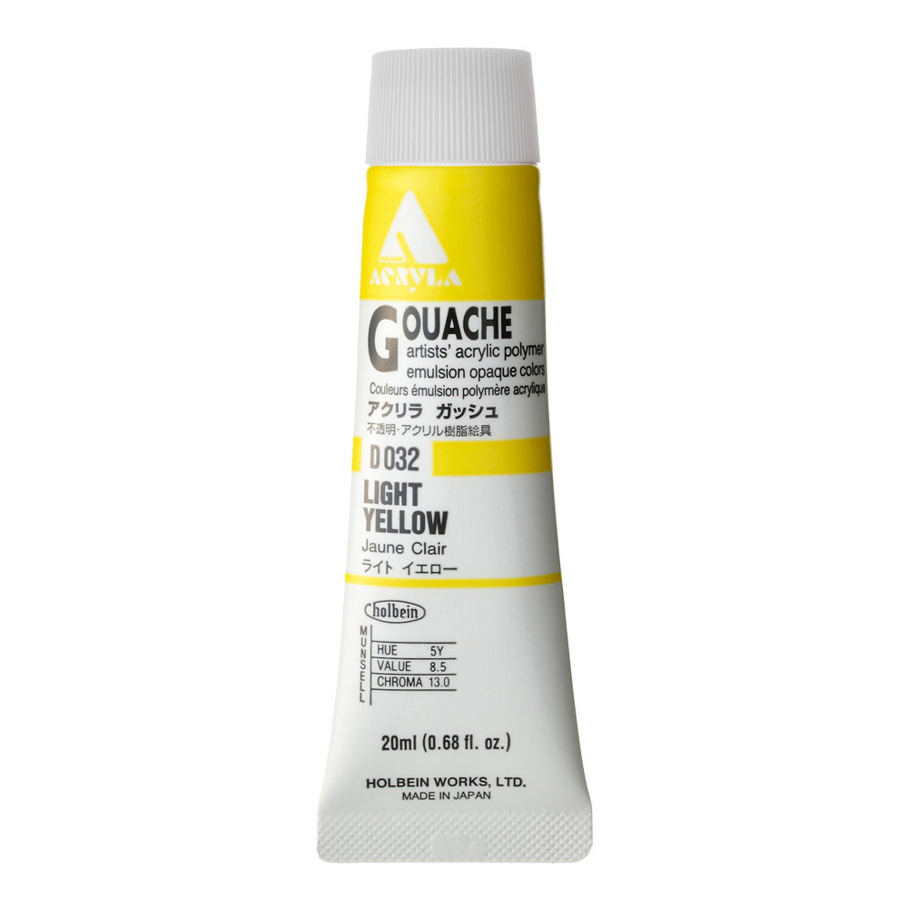 Holbein Acrylic Gouache 20 ml Light Yellow