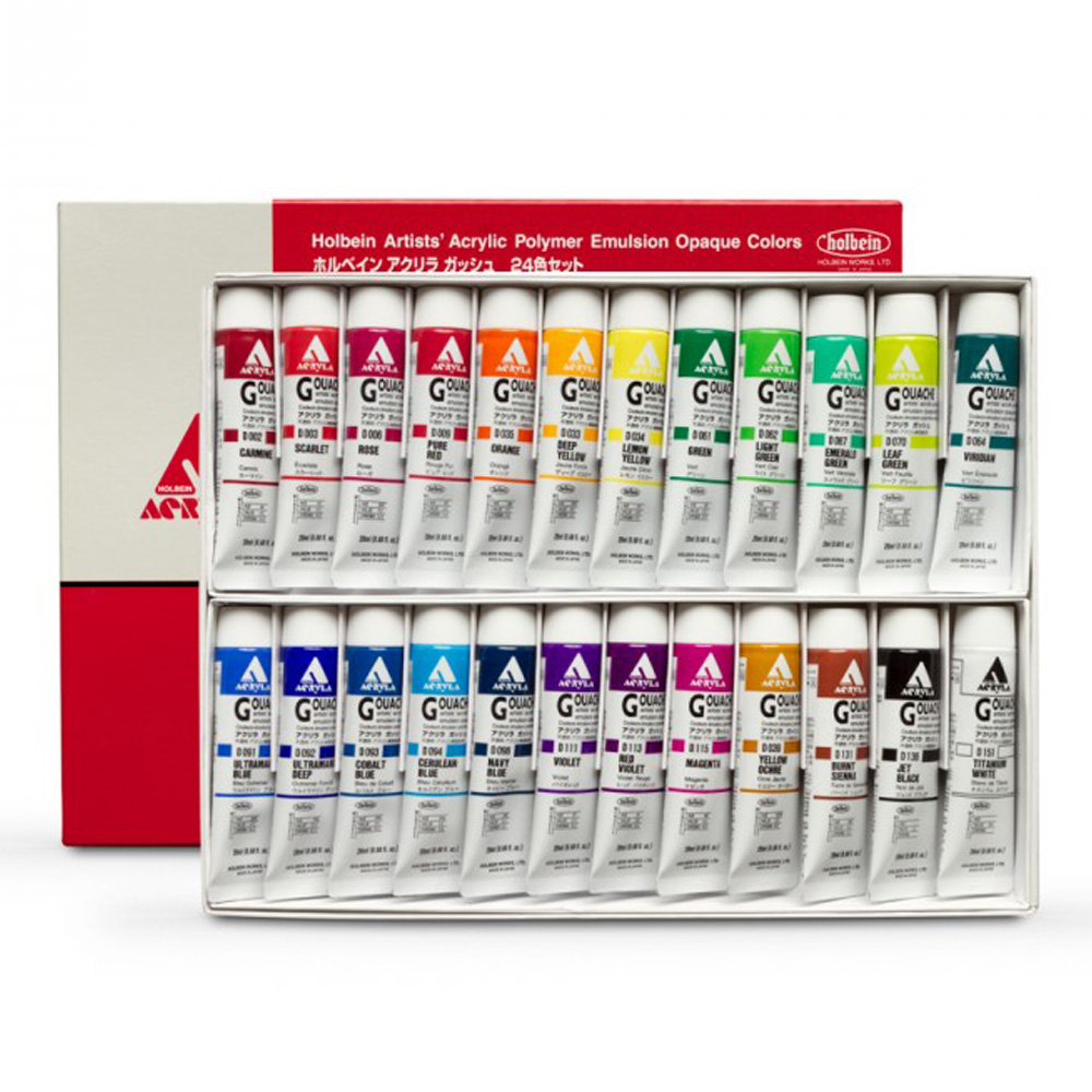 Holbein Acrylic Gouache Set Of 24 20 ml