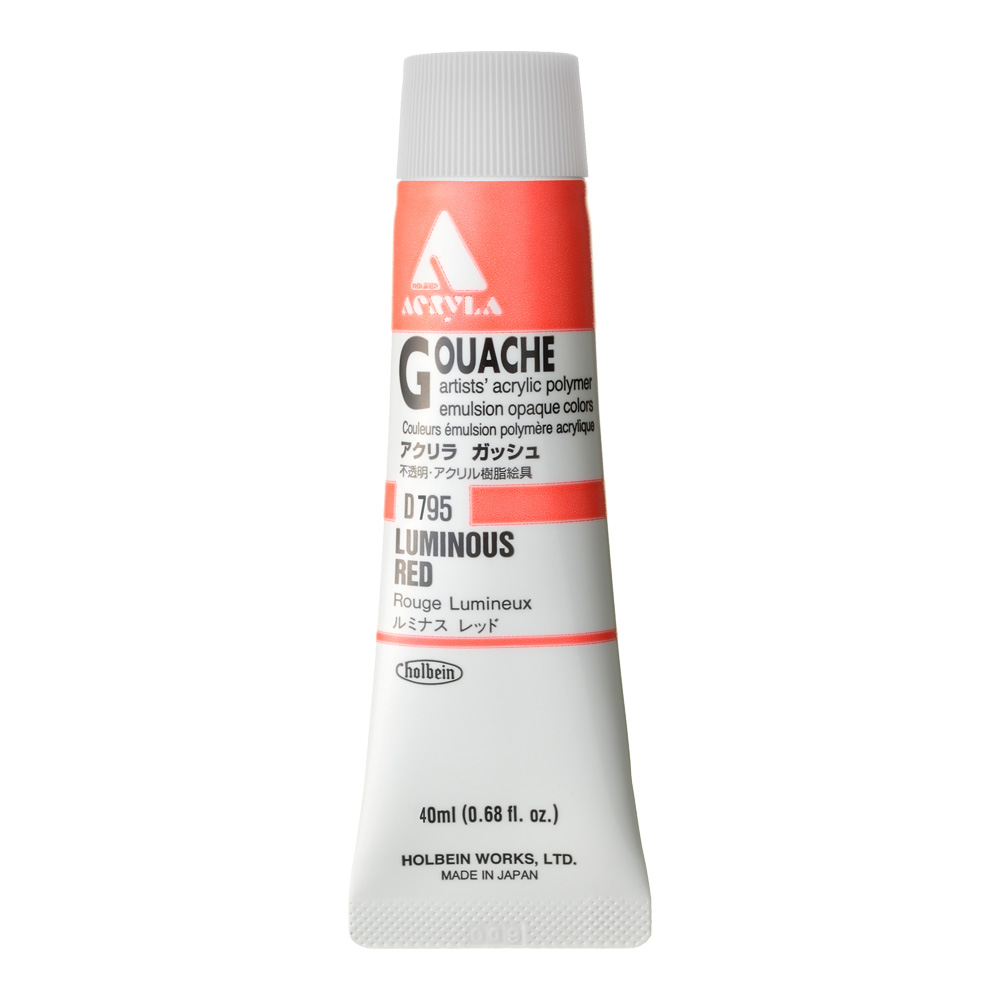 Holbein Acrylic Gouache 40 ml Luminous Red