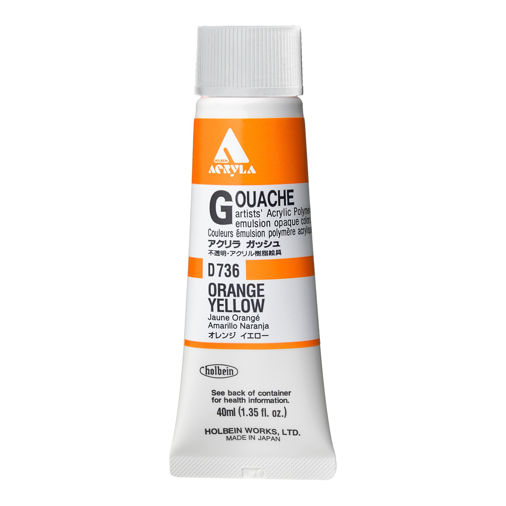 Holbein Acrylic Gouache 40 ml Orange Yellow