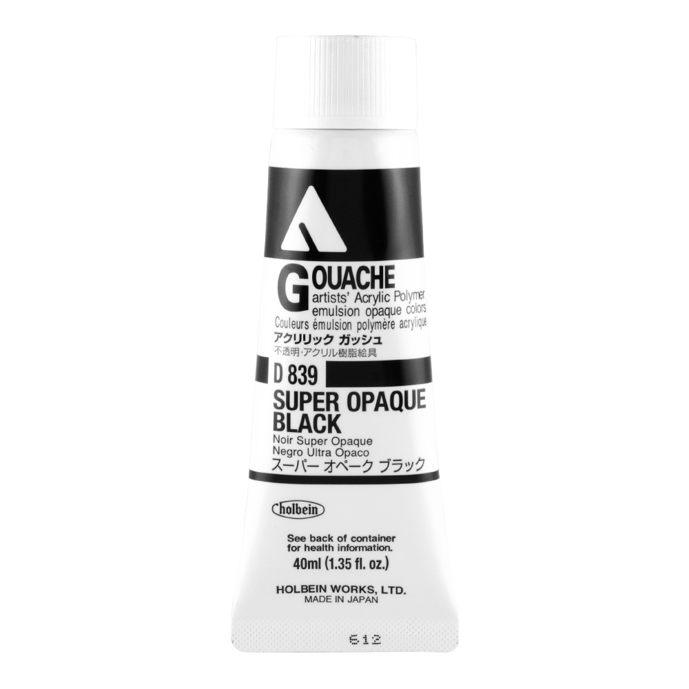 Holbein Acrylic Gouache 40 ml Super Opq Black