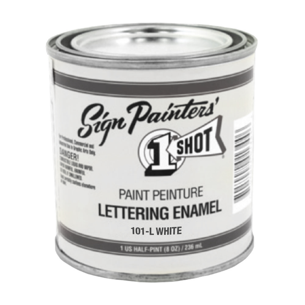 1 Shot Letter Enamel 101L White 8 oz