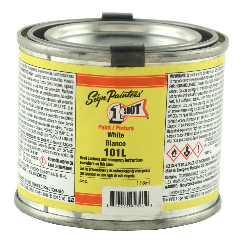 1 Shot Lettering Enamel 101L White 4 oz