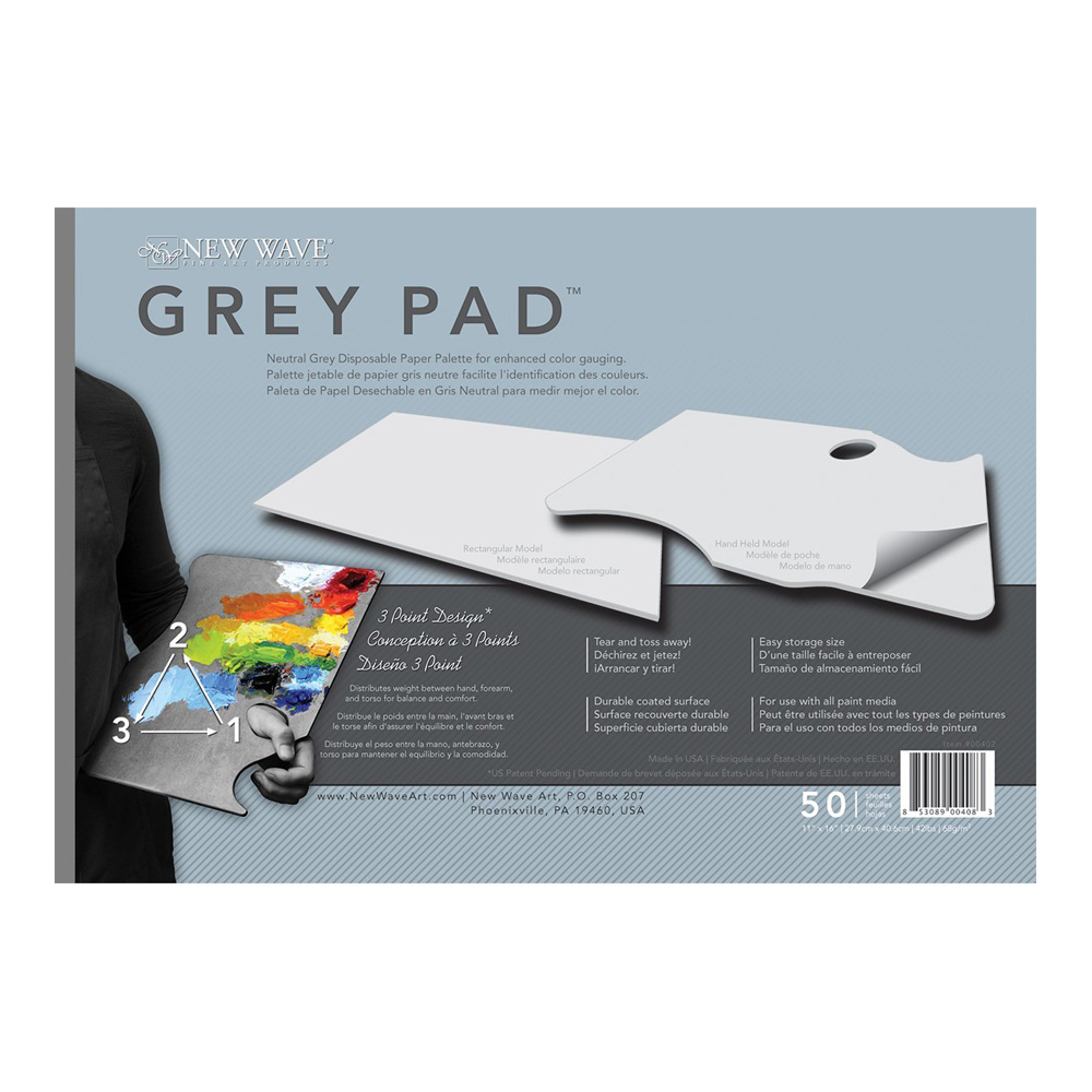 New Wave Palette Grey Pad Rectangle 11x16